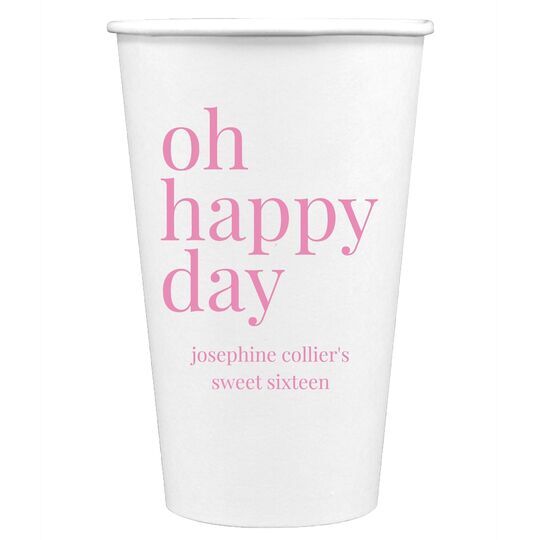 Oh Happy Day Paper Coffee Cups