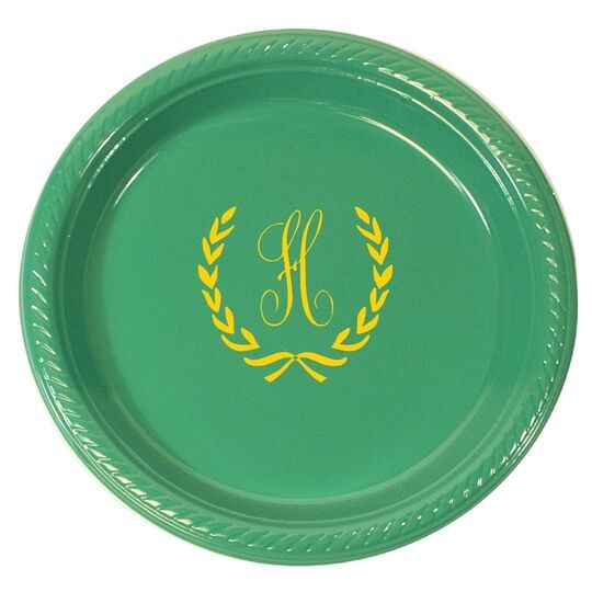 Laurel Wreath with Initial Plastic Plates