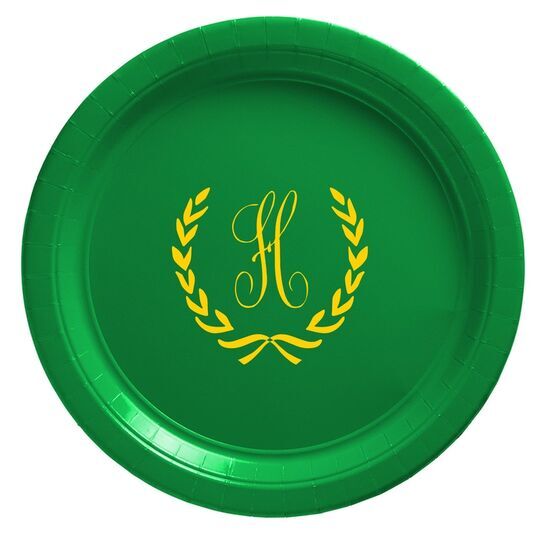 Laurel Wreath with Initial Paper Plates