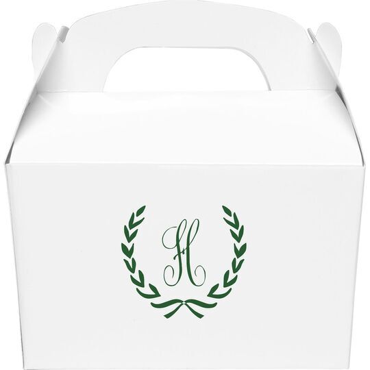 Laurel Wreath with Initial Gable Favor Boxes