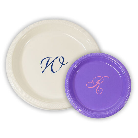 Design Your Own Single Initial Plastic Plates