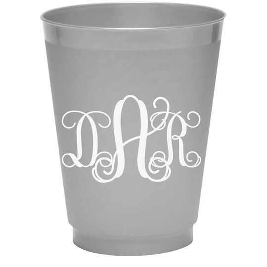 Vine Monogram Colored Shatterproof Cups