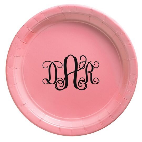 Vine Monogram Paper Plates