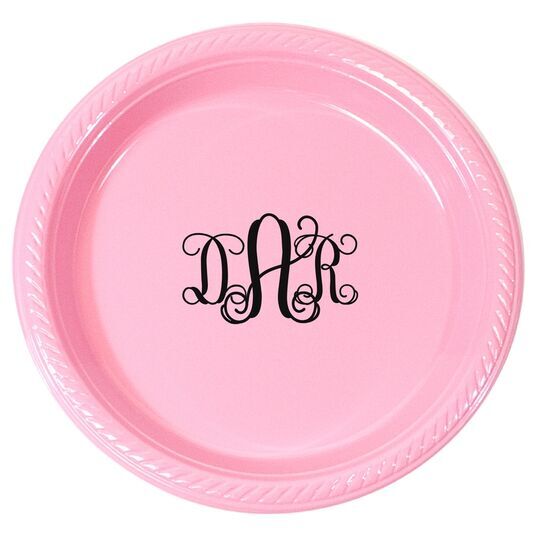 Vine Monogram Plastic Plates