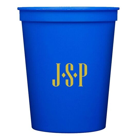 Simple 3 Initials Monogram Stadium Cups