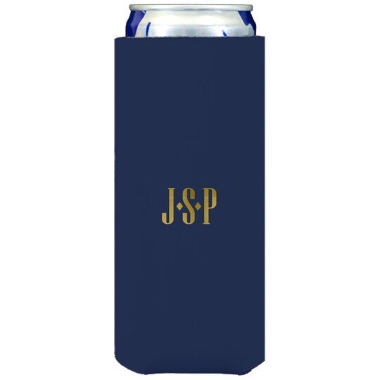 Simple 3 Initials Monogram Collapsible Slim Huggers