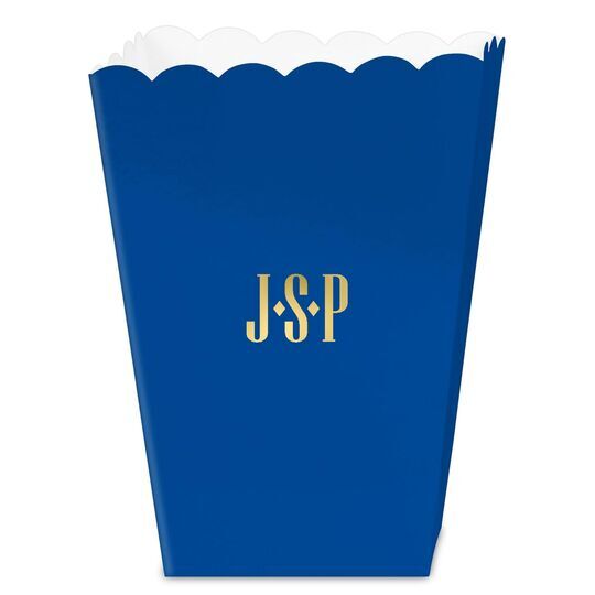 Simple 3 Initials Monogram Mini Popcorn Boxes