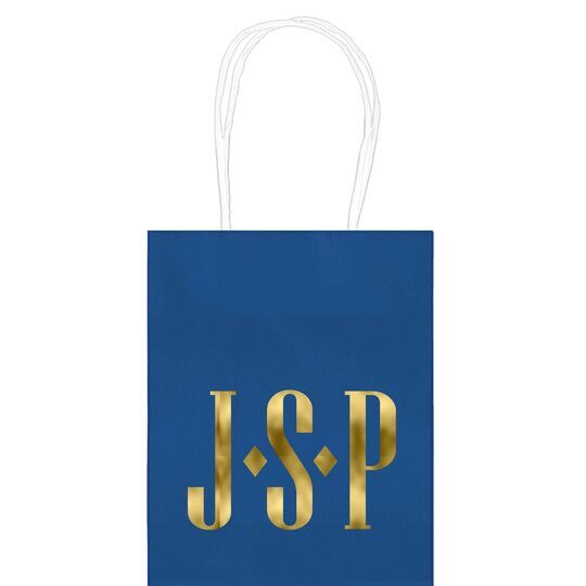 Simple 3 Initials Monogram Mini Twisted Handled Bags