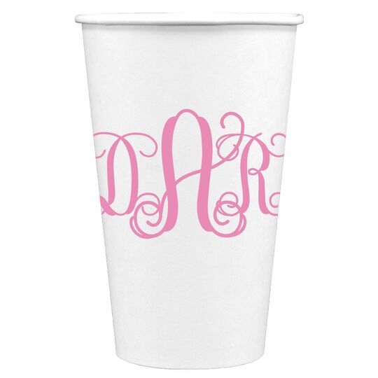 Vine Monogram Paper Coffee Cups