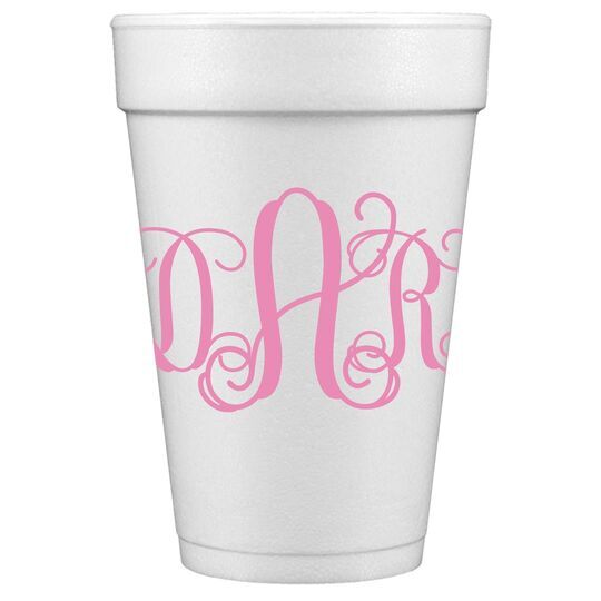 Vine Monogram Styrofoam Cups