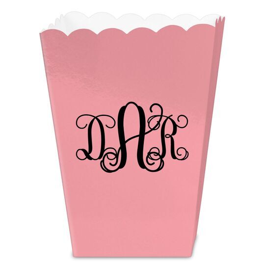 Vine Monogram Mini Popcorn Boxes