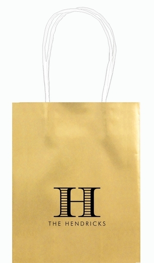 Striped Initial Mini Twisted Handled Bags