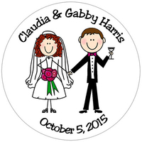 Wedding Round Gift Stickers in Color