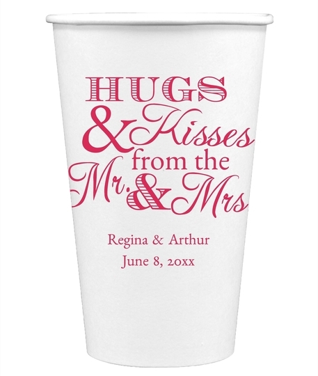 Hugs and Kisses Paper Coffee Cups