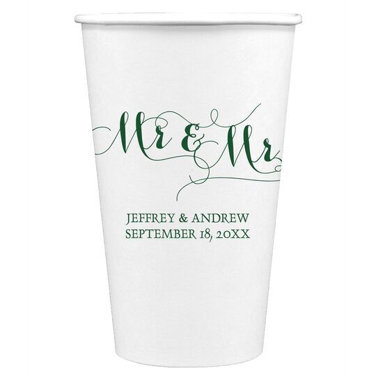 Scroll Mr & Mr Paper Coffee Cups