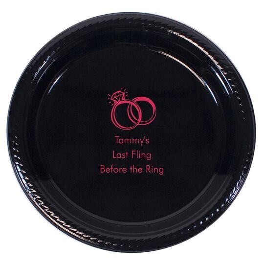 Wedding Rings Plastic Plates