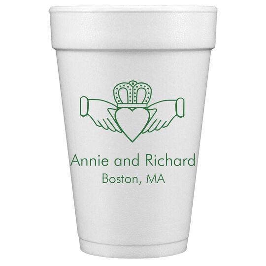 Traditional Irish Claddaugh Styrofoam Cups