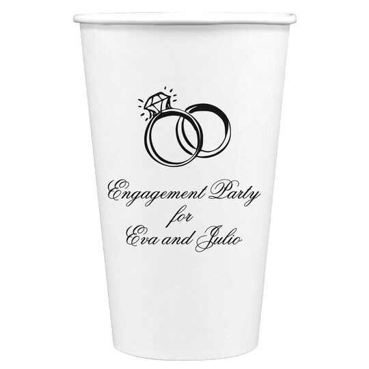 Wedding Rings Paper Coffee Cups