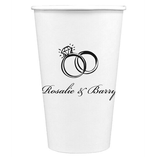 Wedding Rings Paper Coffee Cups
