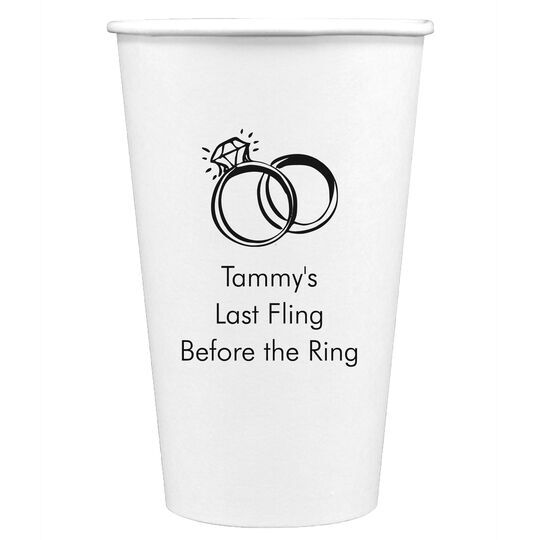Wedding Rings Paper Coffee Cups