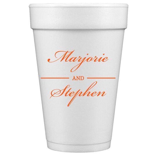 Duo Name Styrofoam Cups