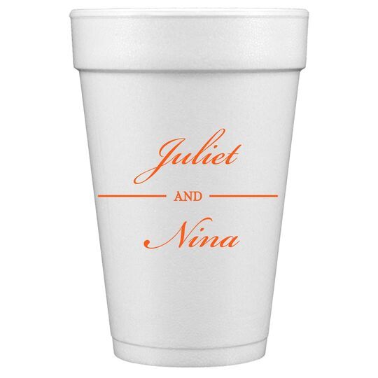 Duo Name Styrofoam Cups