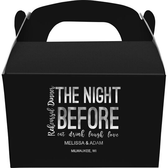 The Night Before Gable Favor Boxes