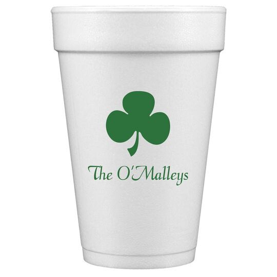 Three Leaf Shamrock Styrofoam Cups