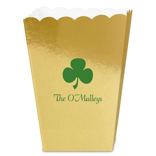Three Leaf Shamrock Mini Popcorn Boxes