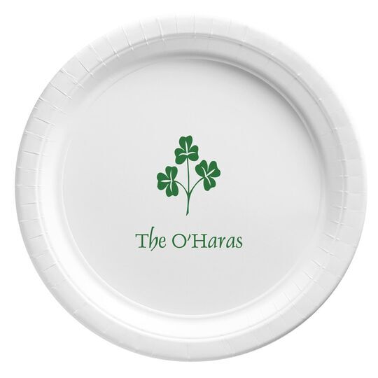 Three Clovers Paper Plates