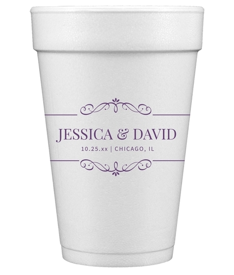 St. Regis Scroll Styrofoam Cups