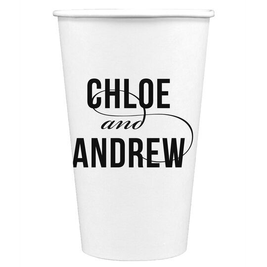 Modern Couple Paper Coffee Cups