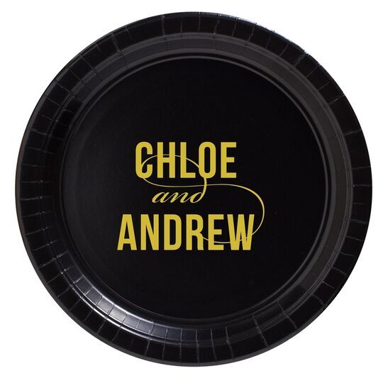 Modern Couple Paper Plates