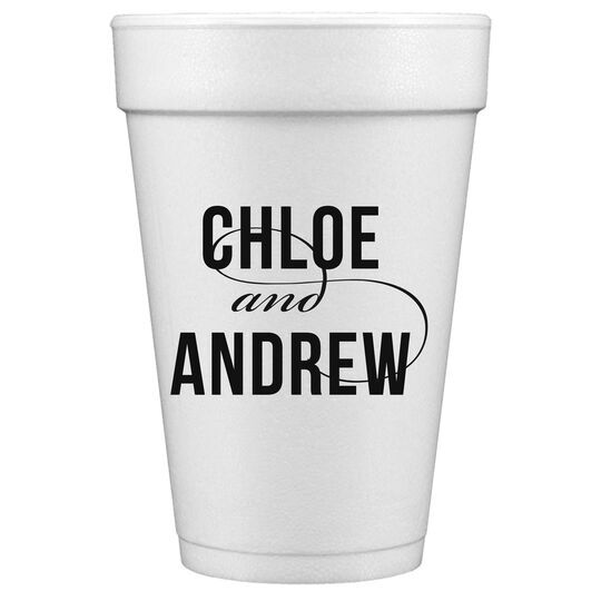 Modern Couple Styrofoam Cups