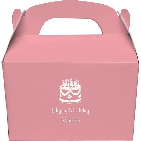 Sweet Floral Birthday Cake Gable Favor Boxes