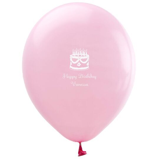 Sweet Floral Birthday Cake Latex Balloons