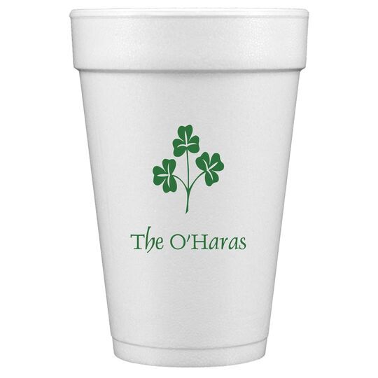 Three Clovers Styrofoam Cups