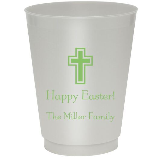 Outlined Cross Colored Shatterproof Cups
