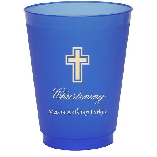 Outlined Cross Colored Shatterproof Cups