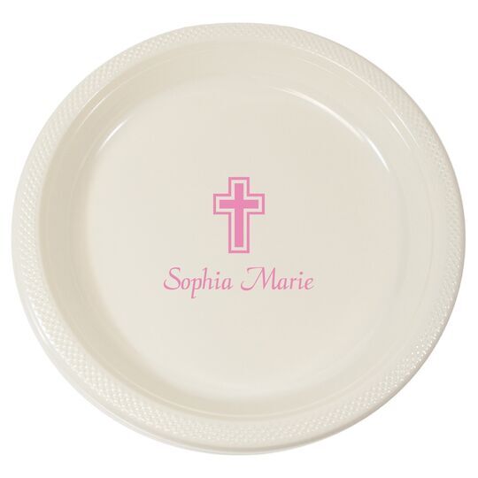 Outlined Cross Plastic Plates