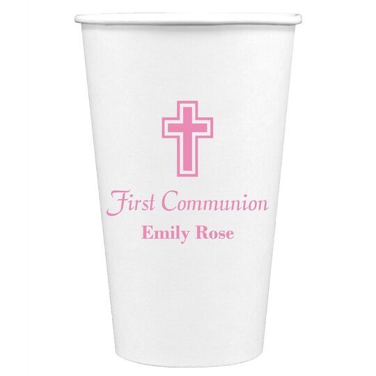 Outlined Cross Paper Coffee Cups