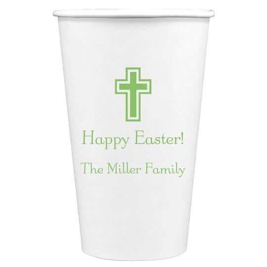Outlined Cross Paper Coffee Cups