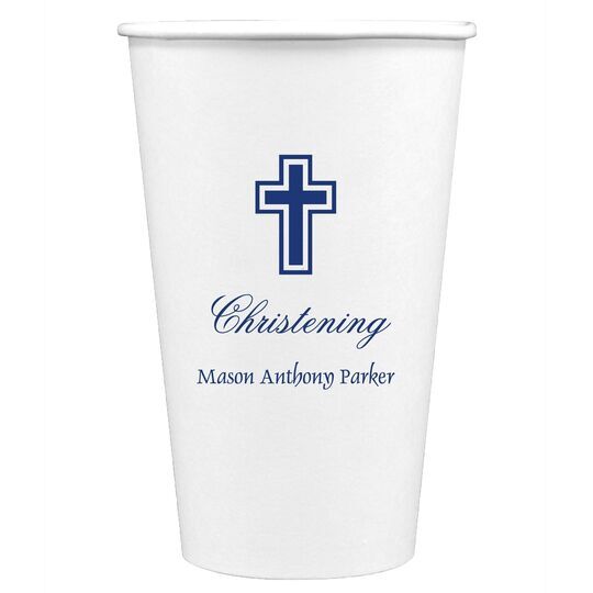 Outlined Cross Paper Coffee Cups