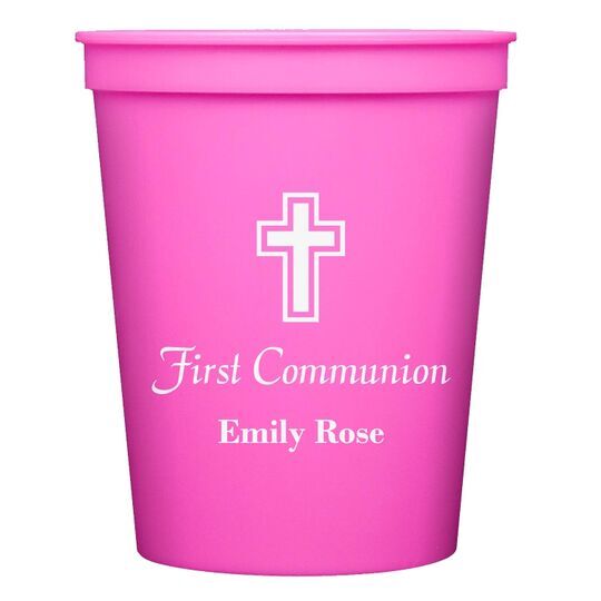 Outlined Cross Stadium Cups