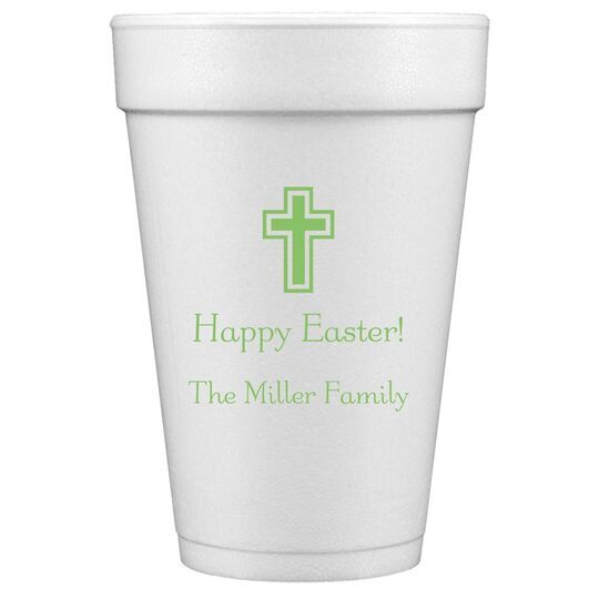 Outlined Cross Styrofoam Cups