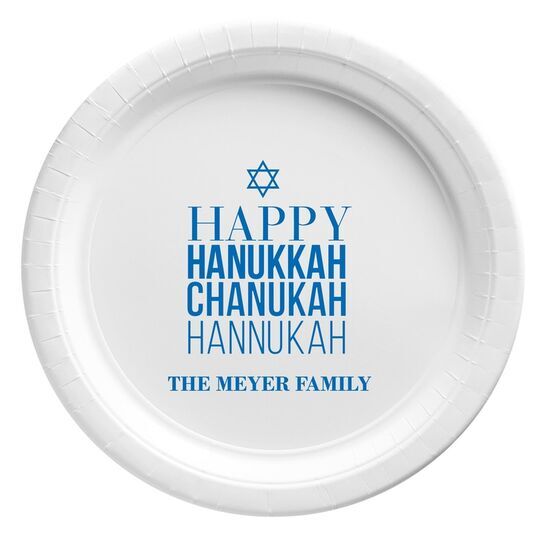 Hanukkah Chanukah Paper Plates