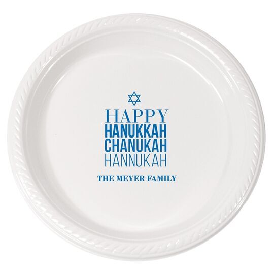 Hanukkah Chanukah Plastic Plates