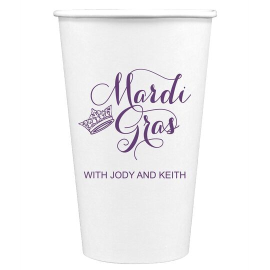 Mardi Gras Crown Paper Coffee Cups