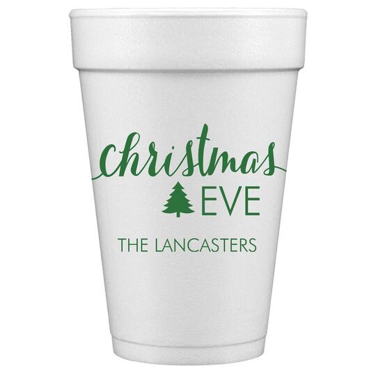 Elegant Christmas Eve Styrofoam Cups