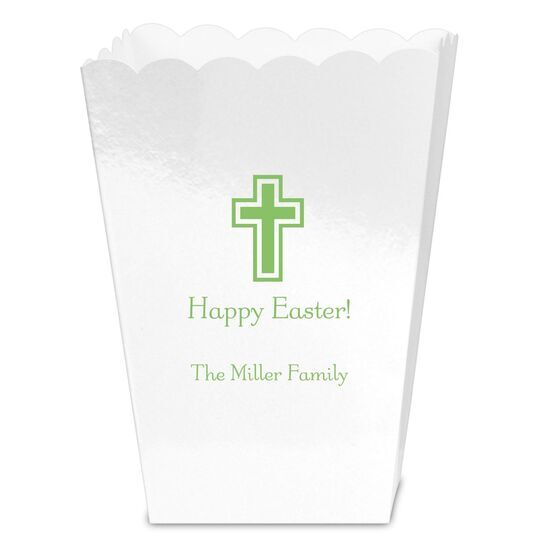 Outlined Cross Mini Popcorn Boxes